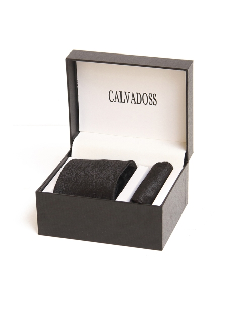 

Calvadoss Men Black Self-Design Microfiber Accessory Gift Set