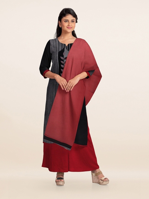 

Pothys Grey & Red Printed Unstitched Dress Material