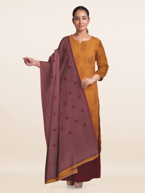 

Pothys Mustard Printed Unstitched Dress Material