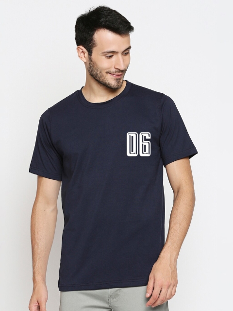 

Blacksmith Men Navy Blue Raw Edge T-shirt