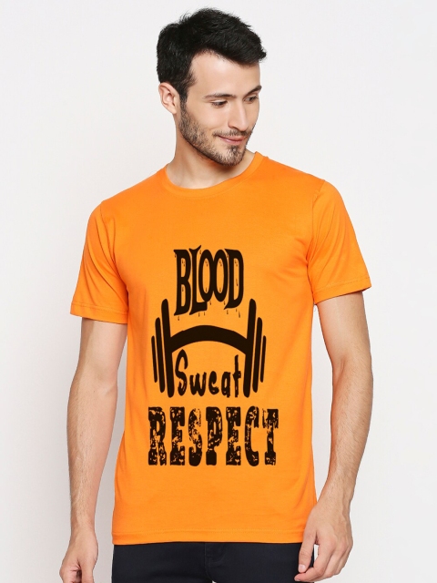 

Blacksmith Men Orange Typography Printed T-shirt