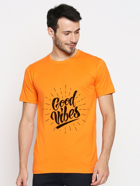 

Blacksmith Men Orange Typography Printed T-shirt