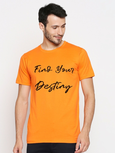 

Blacksmith Men Orange Typography Printed T-shirt