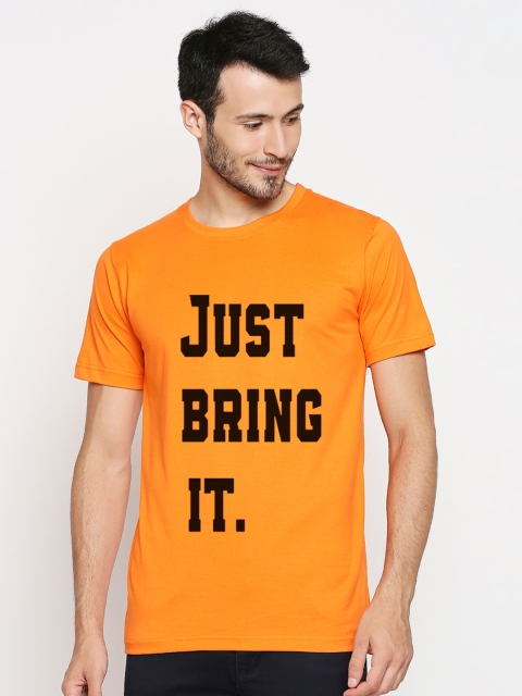 

Blacksmith Men Orange Typography Printed T-shirt
