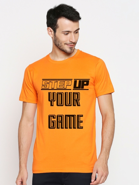 

Blacksmith Men Orange Typography Printed T-shirt