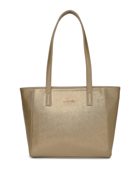 

Lavie Gold-Toned Textured Structured Shoulder Bag