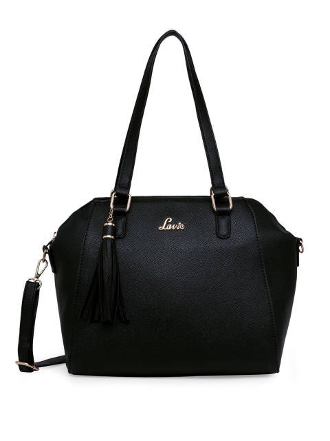 

Lavie Black Structured Shoulder Bag with Tasselled