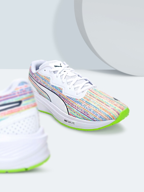 

Puma Aviator Unisex White & Green Running Shoes