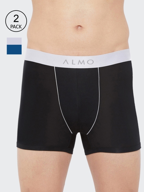 

Almo Wear Men Pack of 2 Solid Trunks, Black