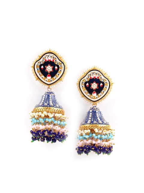 

ODETTE Women Blue Contemporary Jhumkas Earrings