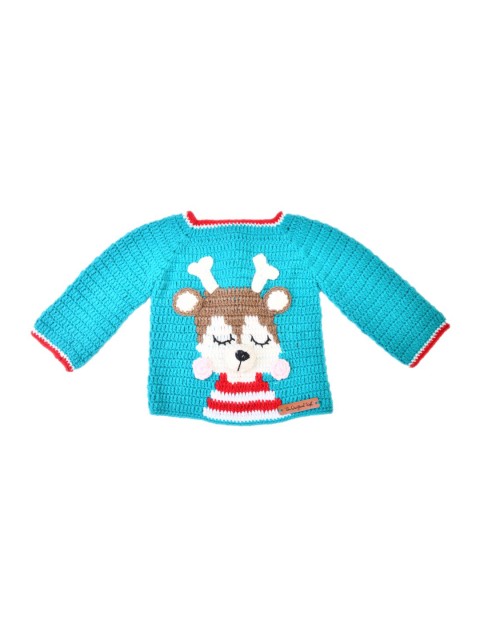 

The Original Knit Unisex Kids Turquoise Blue & White Quirky Pullover