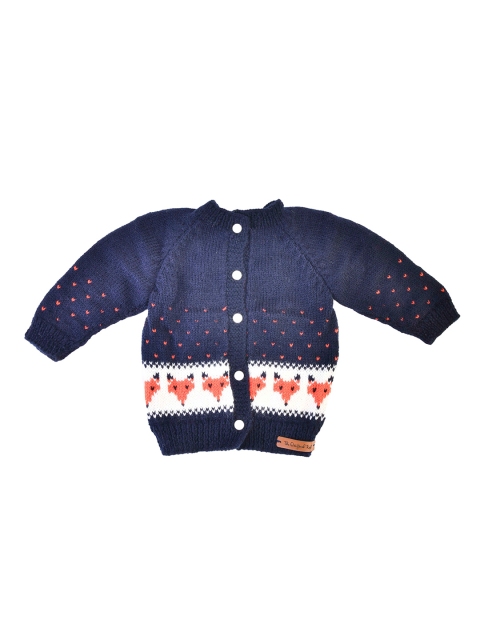 

The Original Knit Unisex Kids Navy Blue & White Quirky Cardigan