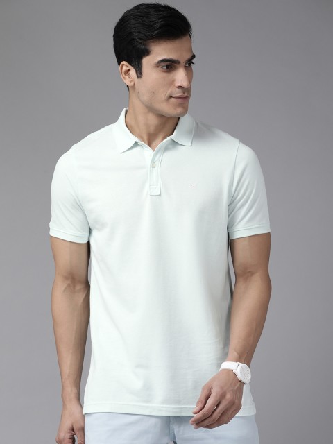 

Blackberrys Men Blue Solid Polo Collar Pure Cotton T-shirt