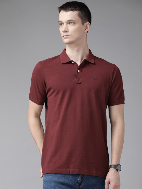

Blackberrys Men Maroon Cotton Polo Collar T-shirt