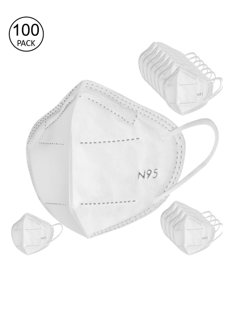 

LOIS CARON Pack of 100 White N95 Outdoor Masks