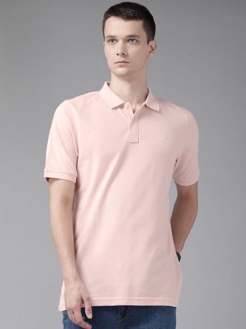 

Blackberrys Men Pink Cotton Polo Collar T-shirt
