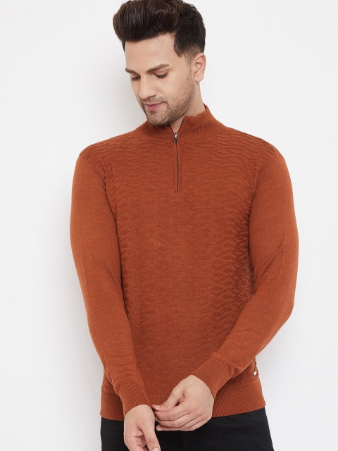 

98 Degree North Men Rust Pullover Sweater