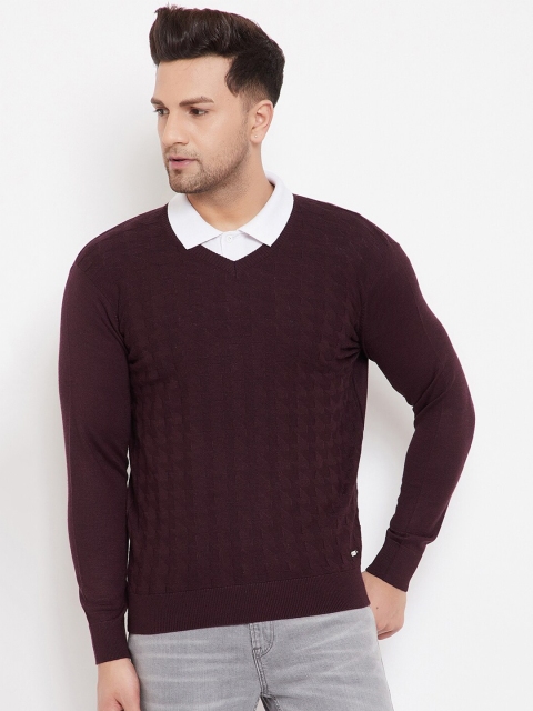 

98 Degree North Men Burgundy Pullover Sweater