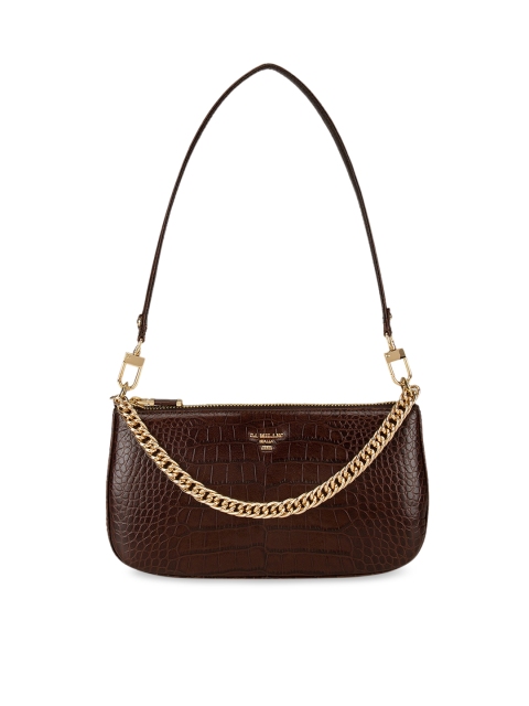 

Da Milano Women Brown Textured Leather Structured Shoulder Bag