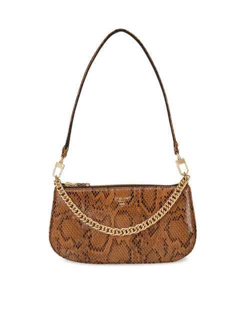 

Da Milano Brown Animal Textured Leather Structured Sling Bag