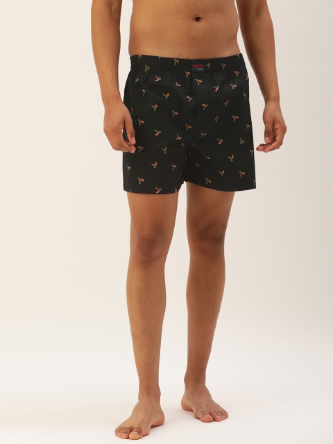 

IVOC Men Black Slim Fit Printed Boxers