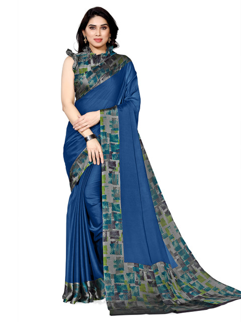 

KALINI Blue Solid Saree