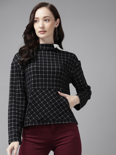 

Cayman Women Black Checked Sweatshirt