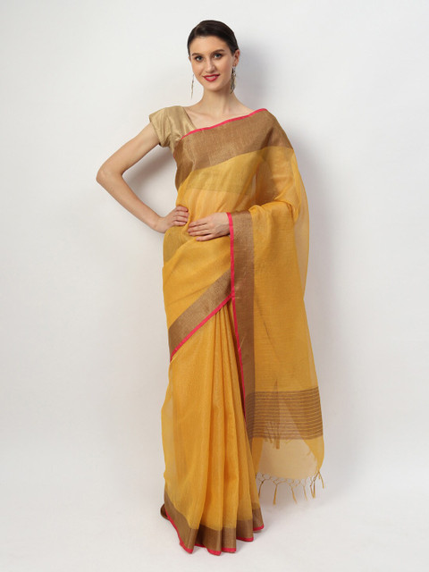 

EthnicRoom Yellow Silk Cotton Banarasi Saree