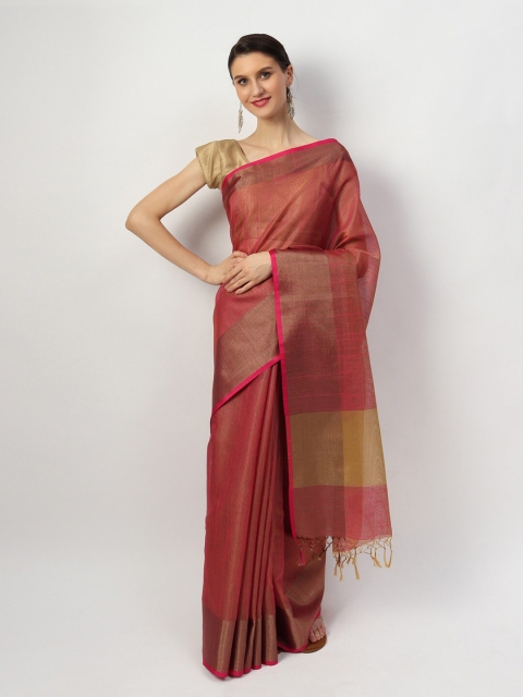 

EthnicRoom Pink Silk Cotton Banarasi Saree
