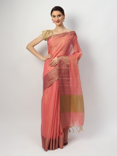 

EthnicRoom Pink Silk Cotton Banarasi Saree