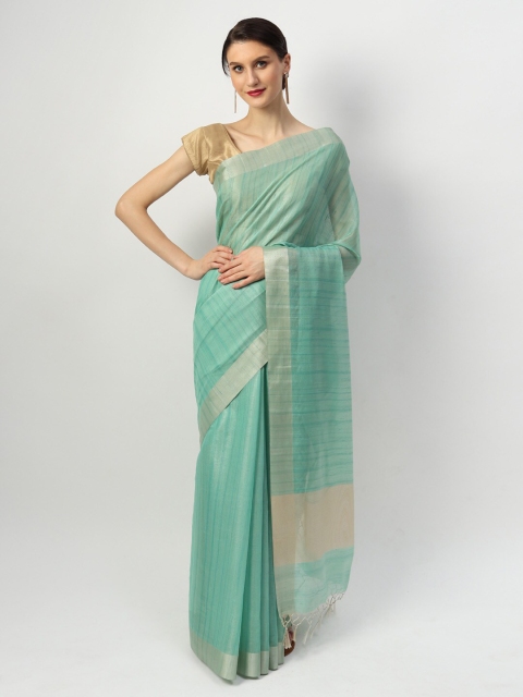 

EthnicRoom Green Woven Design Handloom Silk Cotton Banarasi Saree