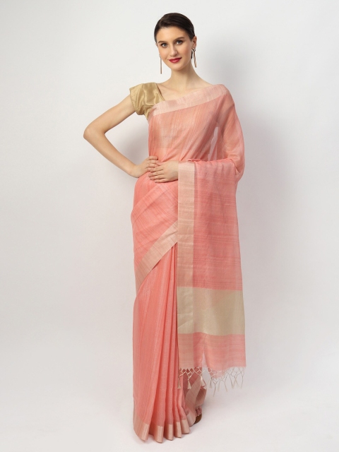 

EthnicRoom Peach-Coloured Silk Cotton Banarasi Saree