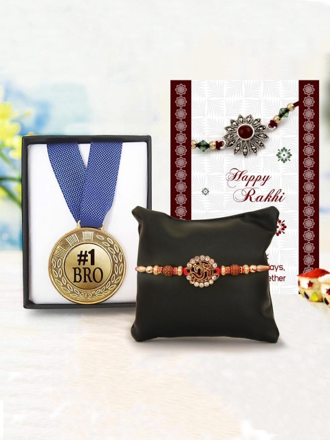 

TIED RIBBONS Rakhi for Brother with Medal Mini Card Combo Gift Set, Multi