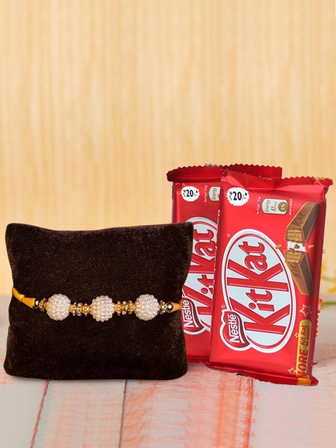 

TIED RIBBONS Rakhi for Brother with 2 Kitkat Chocolates Combo Gift Pack, Multi