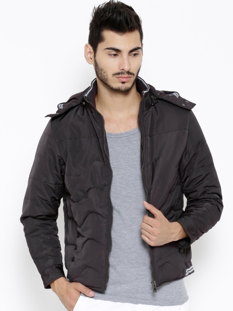 

Fort Collins Dark Aubergine Bomber Jacket with Detachable Hood, Purple