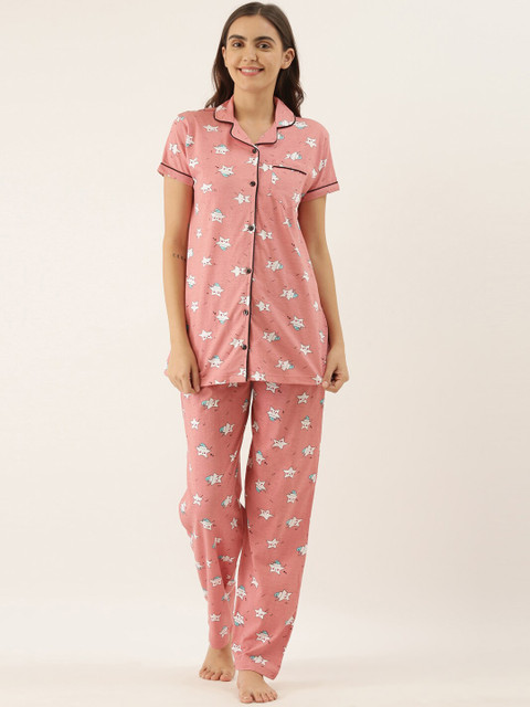 

GOLDSTROMS Women Pink Printed Night suit