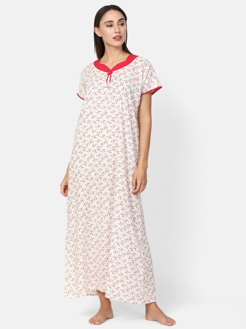 

V2 Value & Variety White Printed Maxi Nightdress