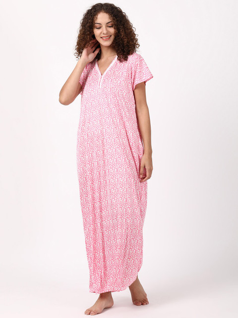 

V2 Value & Variety Pink Printed Maxi Nightdress