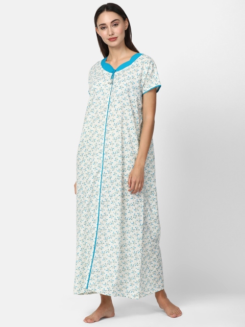 

V2 Value & Variety Blue Printed Maxi Nightdress