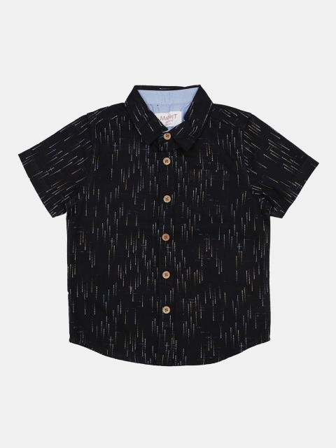 

MANET Boys Blue Printed Casual Shirt