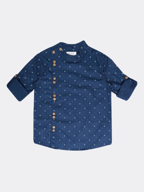 

MANET Boys Blue Printed Casual Shirt