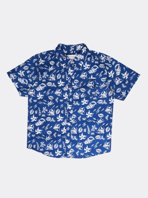 

MANET Boys Blue & White Printed Casual Shirt