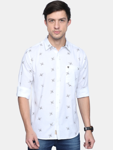 

VUDU Men White Printed Casual Shirt