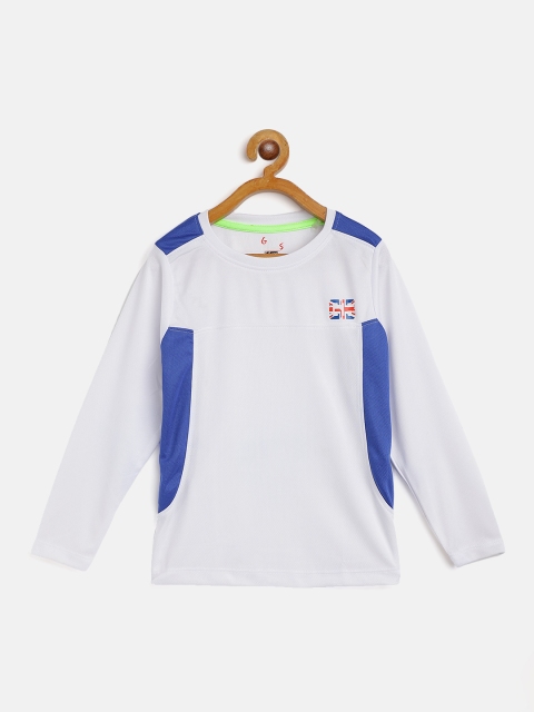 

GAME BEGINS Boys White & Blue Colourblocked Cotton T-shirt
