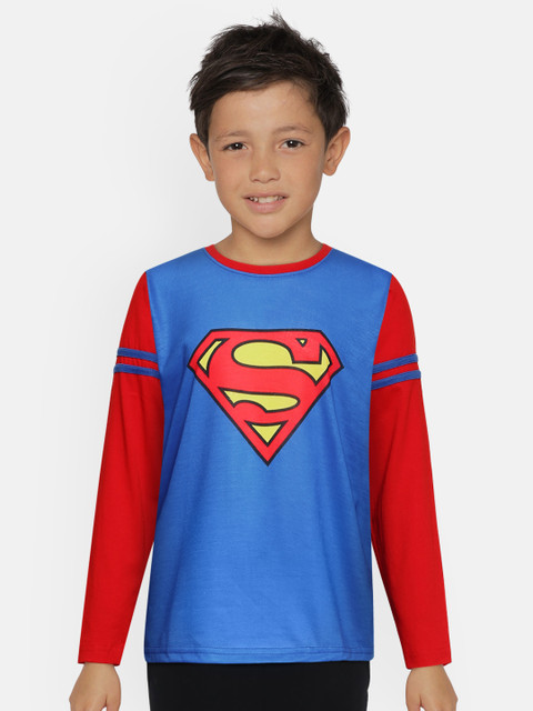 

GAME BEGINS Boys Blue & Red Superman Printed T-shirt