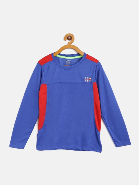 

GAME BEGINS Boys Blue & Red Cotton Colourblocked T-shirt