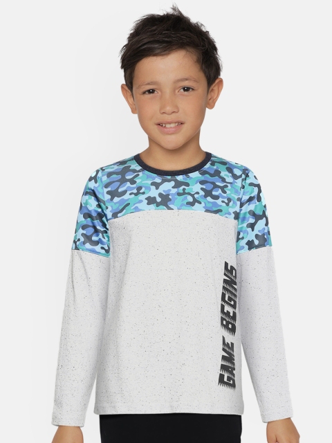 

GAME BEGINS Boys Grey & Blue Speckled Camouflage Print T-shirt