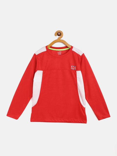 

GAME BEGINS Boys Red & White Cotton Colourblocked T-shirt