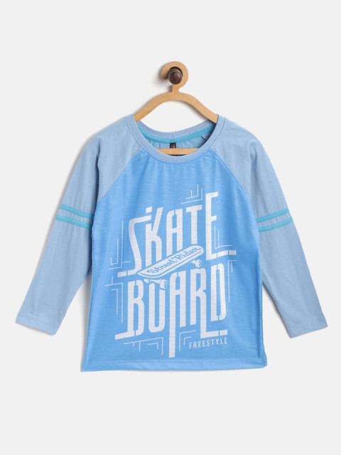 

GAME BEGINS Boys Blue & White Typography Print Cotton T-shirt