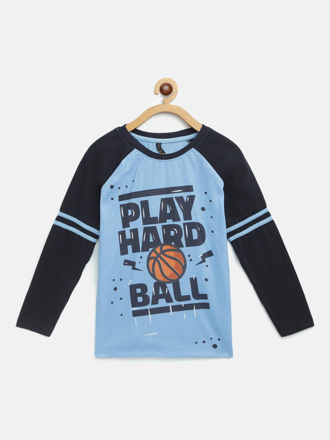 

GAME BEGINS Boys Blue Cotton Printed T-shirt